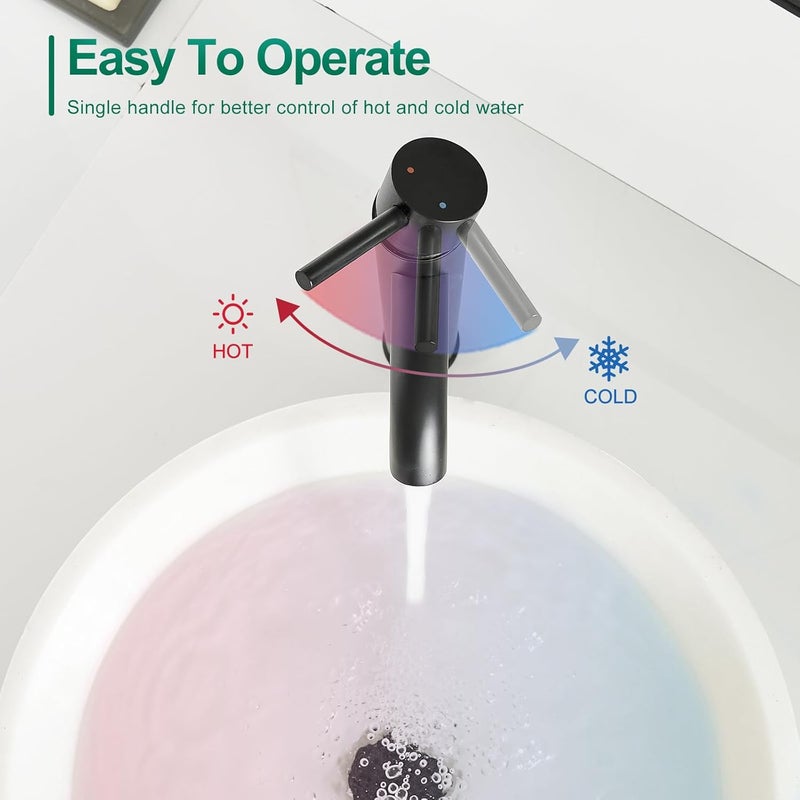 VOTON Vessel Sink Faucet Chrome Modern Tall Bathroom Faucets Single Handle One Hole Rv Vanity Lavatory Bathroom Sink Faucet - Image 4